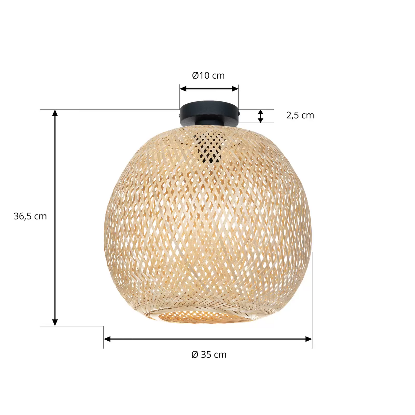 B-Ware Lindby Deckenleuchte Dabila Bambus Deckenlampe Lampe Leuchte Pendellampe ø 3529