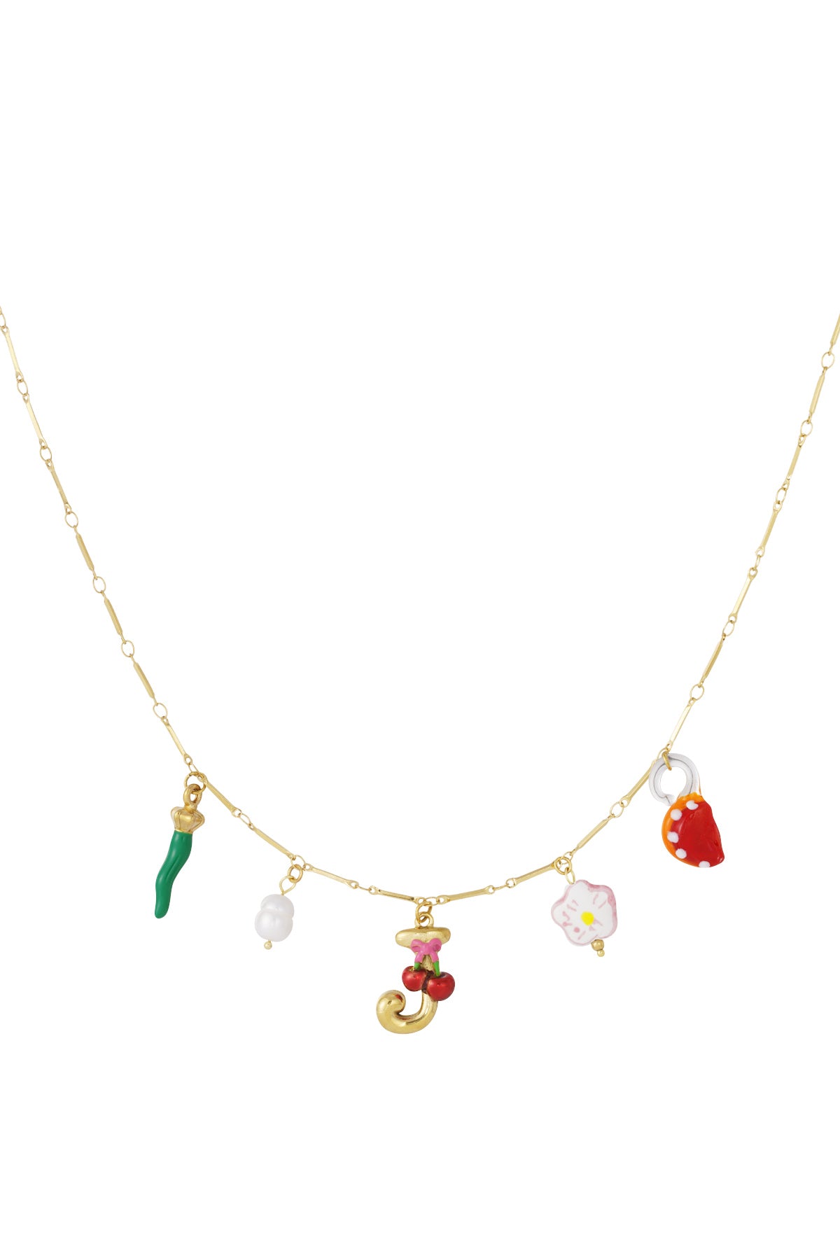 Happy Initials Halskette mit Charms