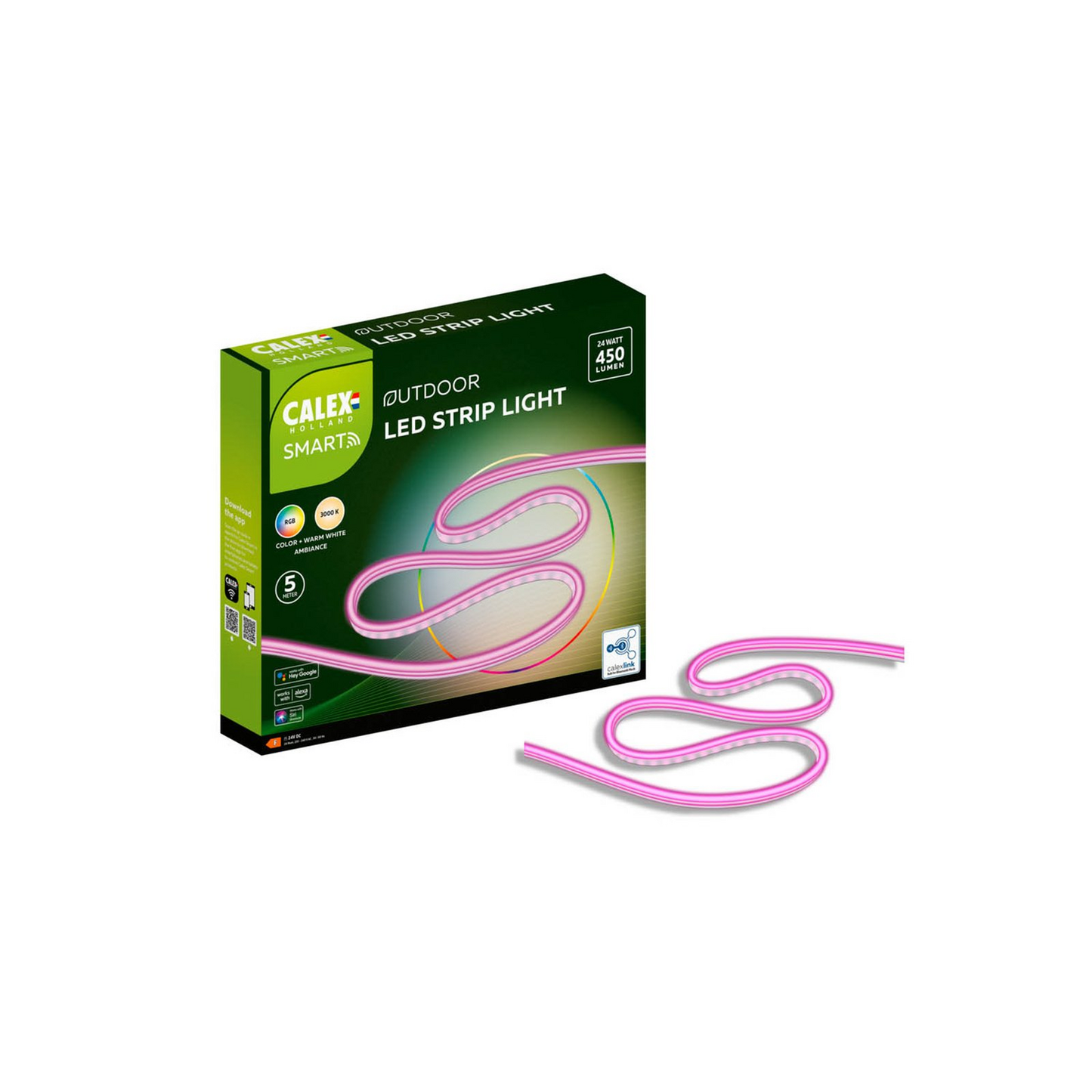 Calex snjall LED-ræma fyrir úti, b-lager, LED-ræma, ljósastrengur, 5 metrar 