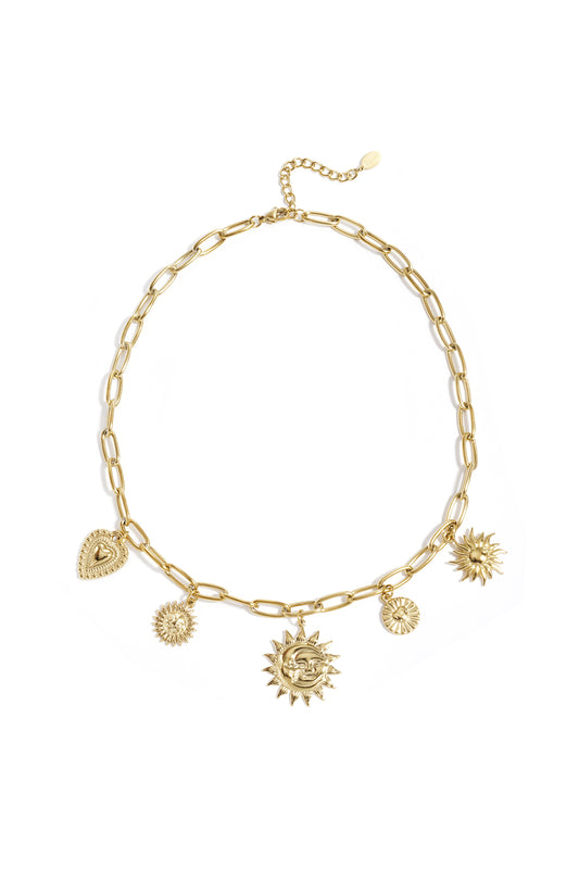 Halsketten mit Herzanhänger aus Edelstahl, lässige und schlichte Serie, Damenschmuck