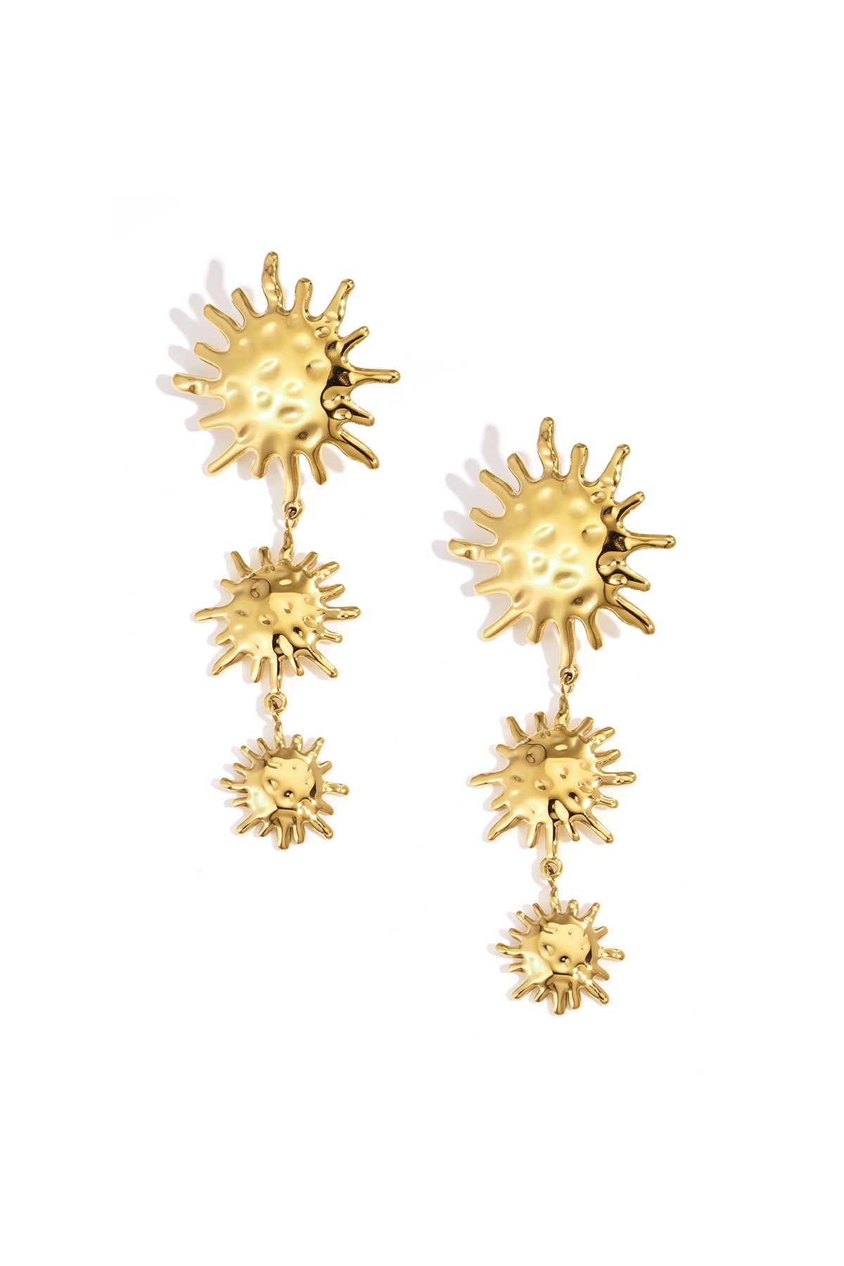 Edelstahl-Ohrhänger Sonne Casual Daily Simple Series Damenschmuck