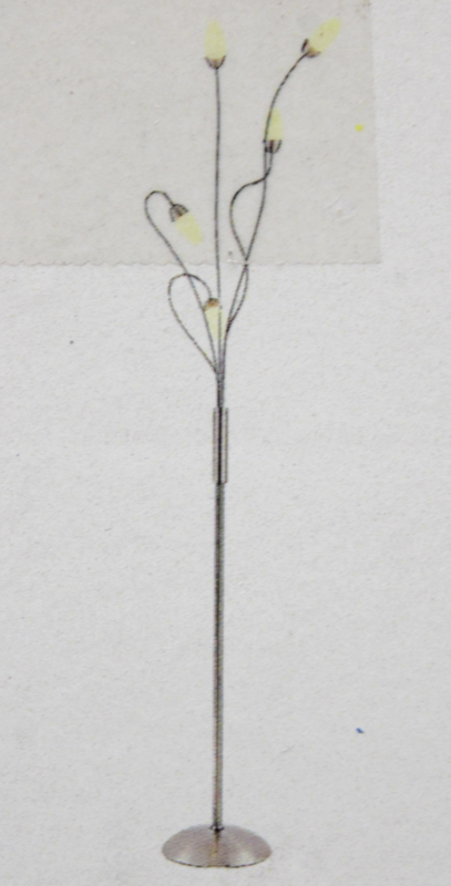 LED gólflampi í B-flokki, Deyan, 5 ljósastaura gólflampi, standandi lampi, ljósaperur 2,9 W, 180 cm