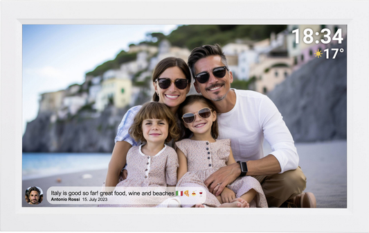 Stafrænn myndarammi af gerðinni Denver Pff1503w með Wi-Fi, 39,6 cm (15,6 tommur), á lager.