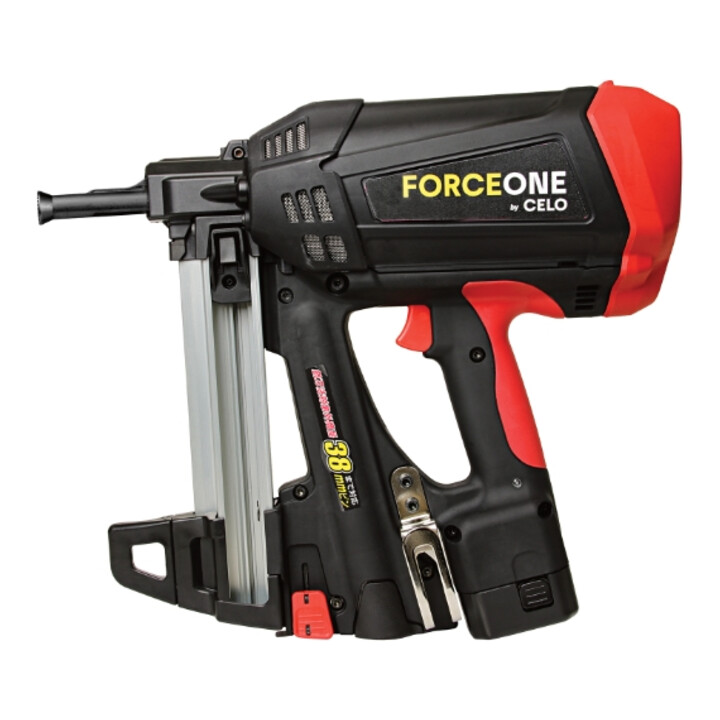 B-flokks Celo gasnaglatæki, Force One settitæki, magasín fyrir 40 nagla, hleðslutæki fyrir rafhlöður