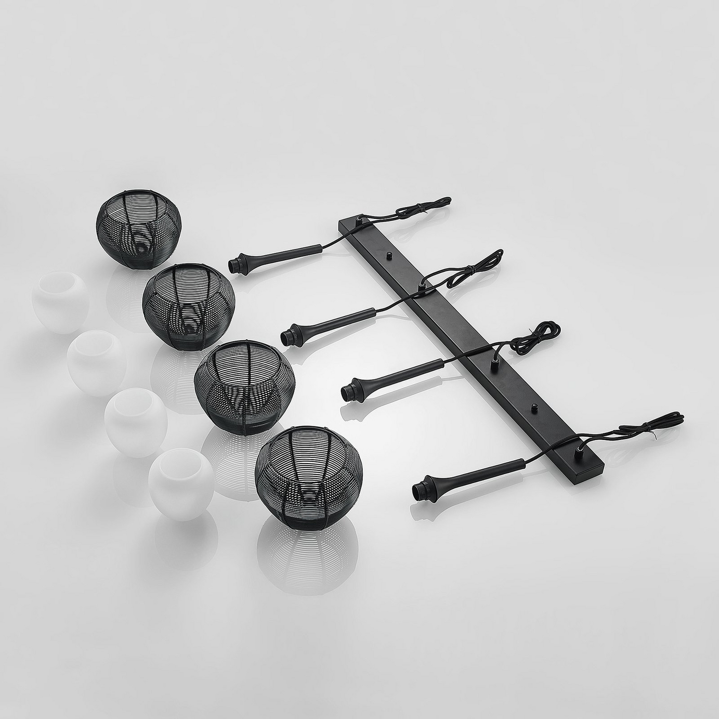 B-Ware Lucande Tetira Hängeleuchte Hängeleuchte Lampe Leuchte Esstisch 4fl Lang Schw397