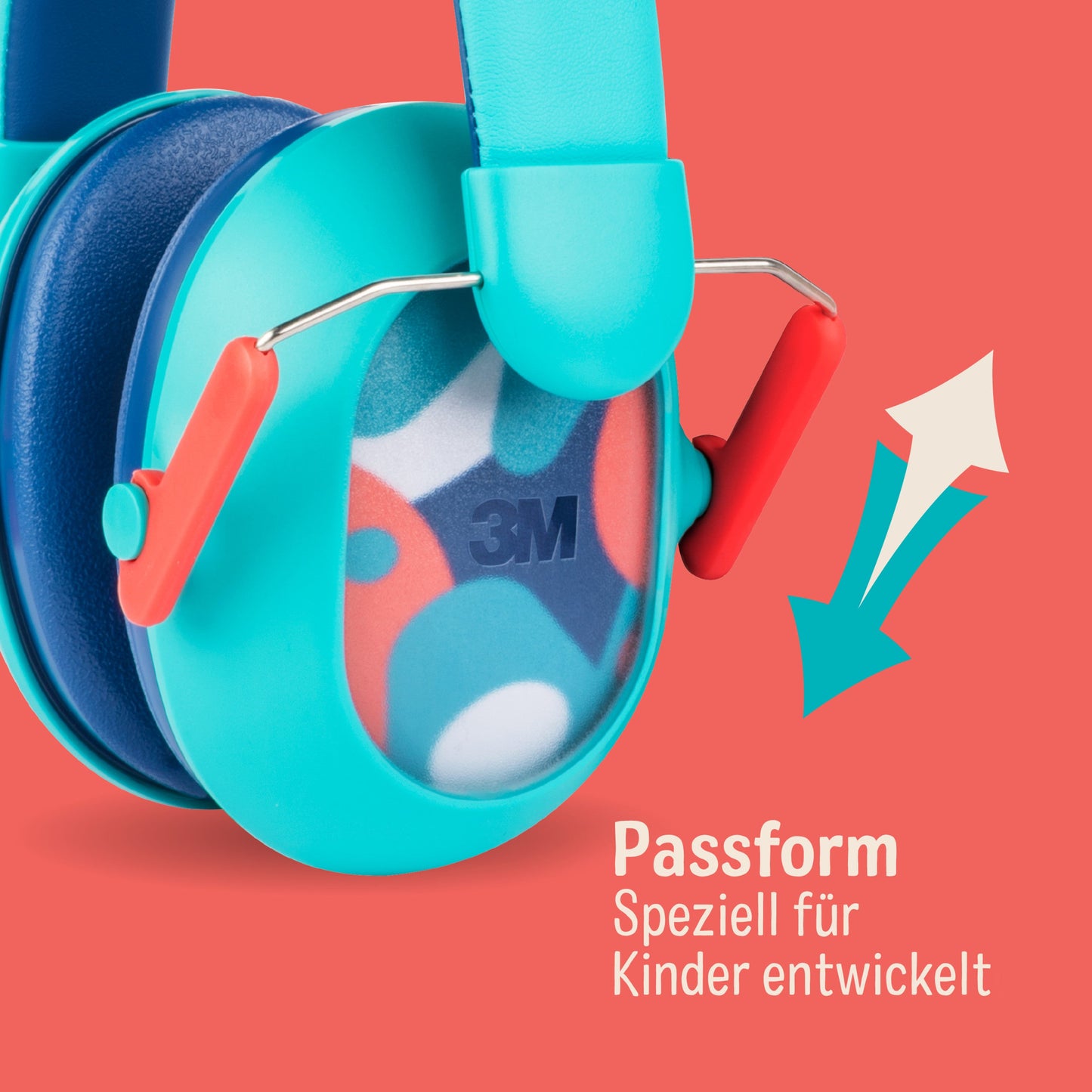 3M™Gehörschutz für Kinder mit Gehörschutz PKIDSP-TEAL-E, türkis (87-98 dB) | Packung (1 Stück)