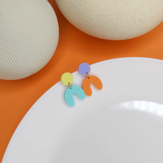 Clown Kreis Acryl Ohrringe in bunten Farben