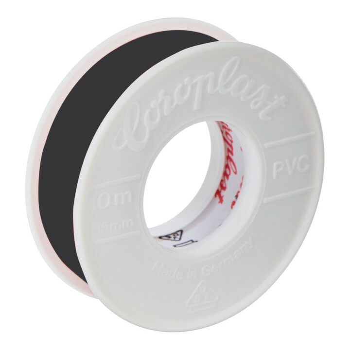 B-flokks einangrunarteip frá Coroplast, rafmagnsteip, svart, 4,5m x 15mm, sjálflímandi, 280 rúllur