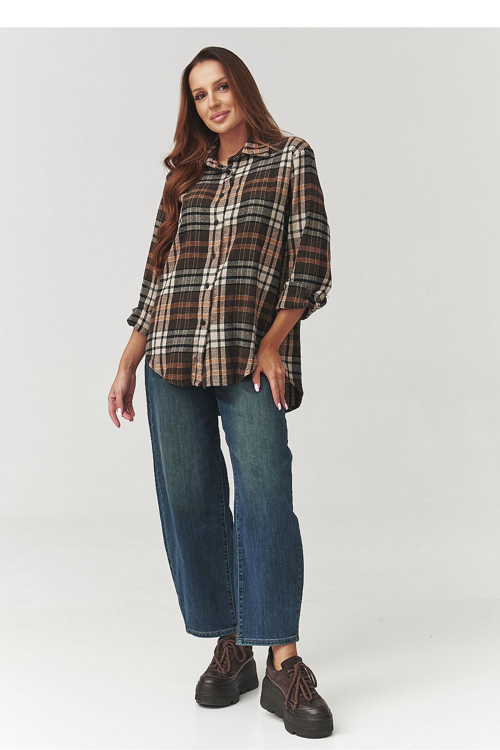  Langarm Hemd model 219733 Makadamia 