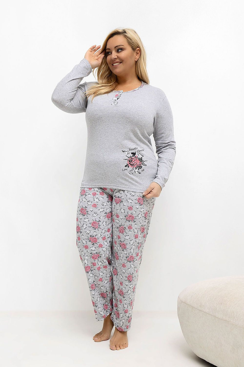  Übergrößen-Pyjama model 221194 Forever Pink 