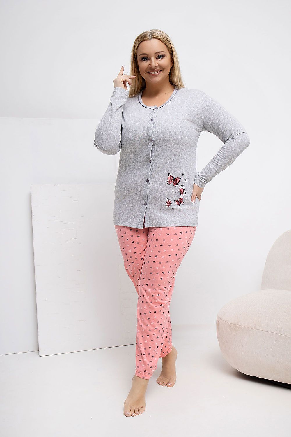  Übergrößen-Pyjama model 223305 Forever Pink 
