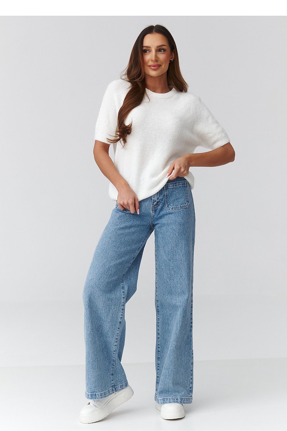  Kurzarm Pullover model 224082 Makadamia 