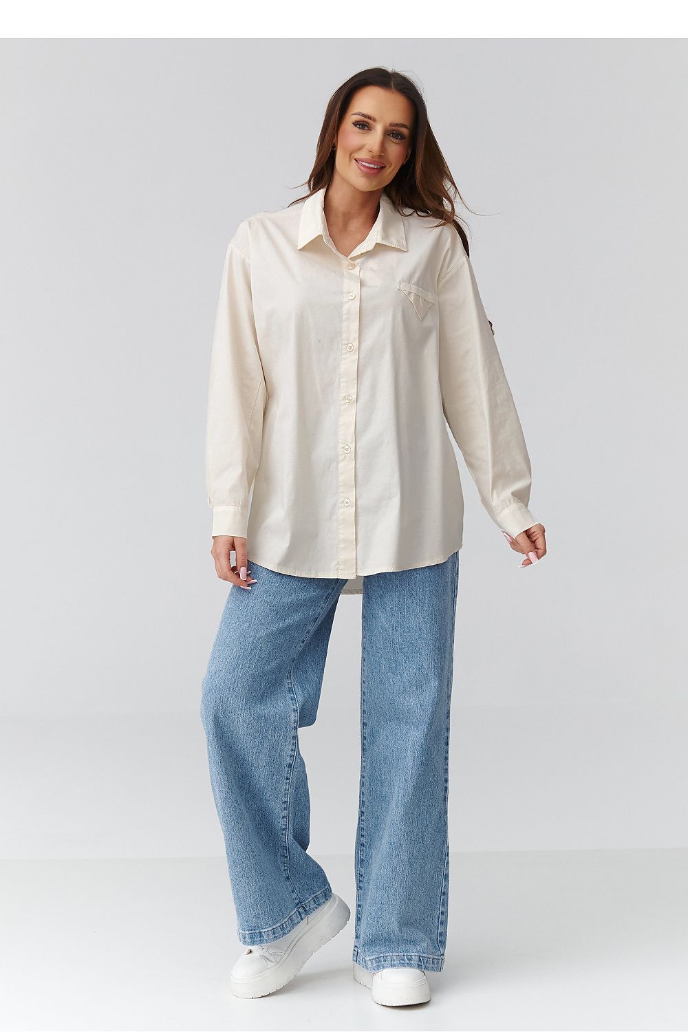  Langarm Hemd model 224101 Makadamia 