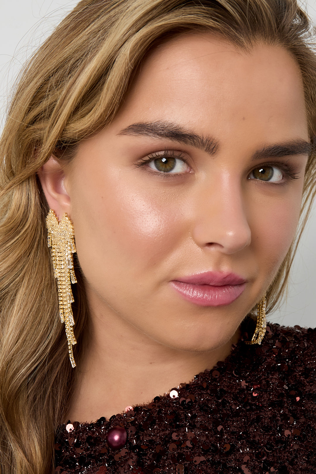 Kupfer Baumeln Ohrringe Geometrische Elegante Weihnachten Luxuriöse Serie frauen schmuck