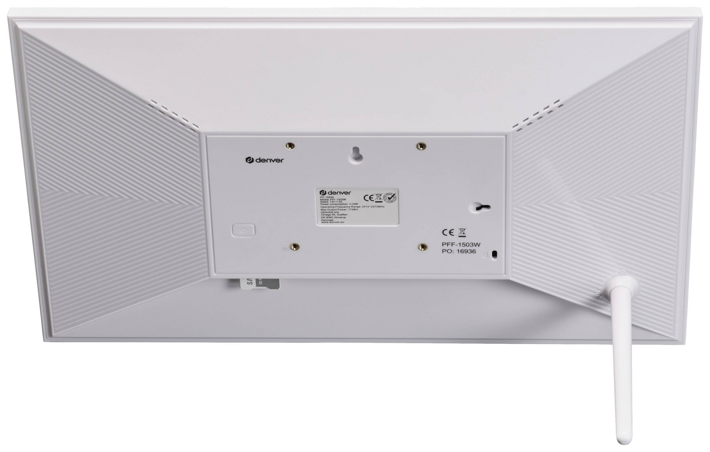 Stafrænn myndarammi af gerðinni Denver Pff1503w með Wi-Fi, 39,6 cm (15,6 tommur), á lager.