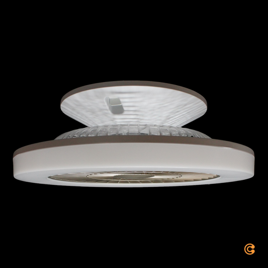 B-lager Just Light LED loftvifta Leonard hvít ø50cm vifta með raðrofa