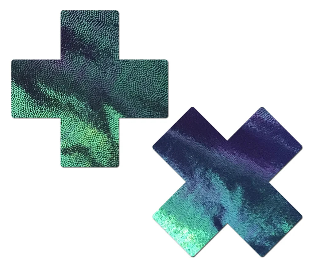 Glitter Cross Nipple Pasties - Plus X