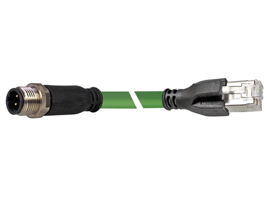 B-stock Helukat Industry Prof Inet B Rj45 Ip20 180°/ M12 D(male) Ip67 180° Green 5m