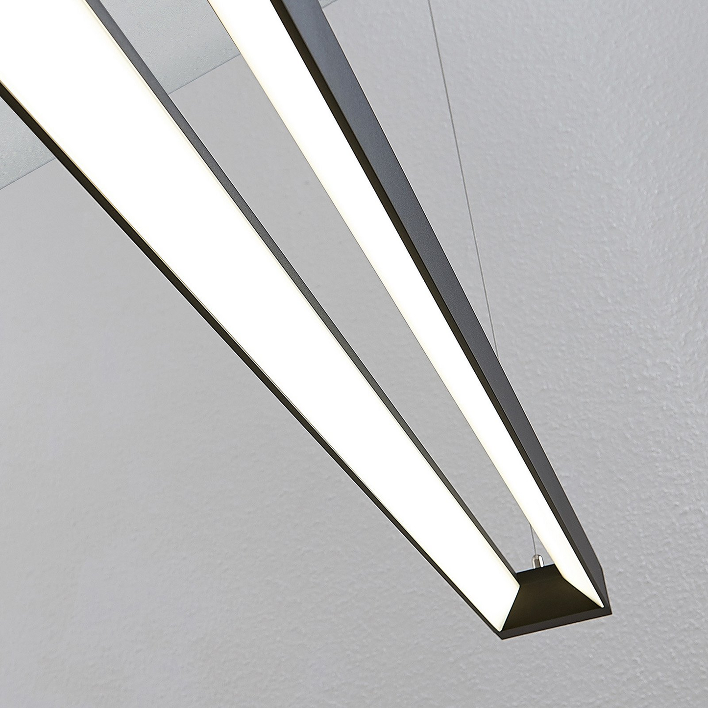 B-flokks Arcchio Cuna LED hengiljós, svart, ferkantað, 122 cm lampi, ljós, hengiljós