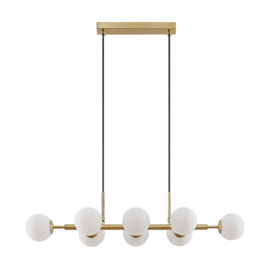 B-grade Lindby Kiamo pendant light, ceiling lamp, glass shades Opal432 