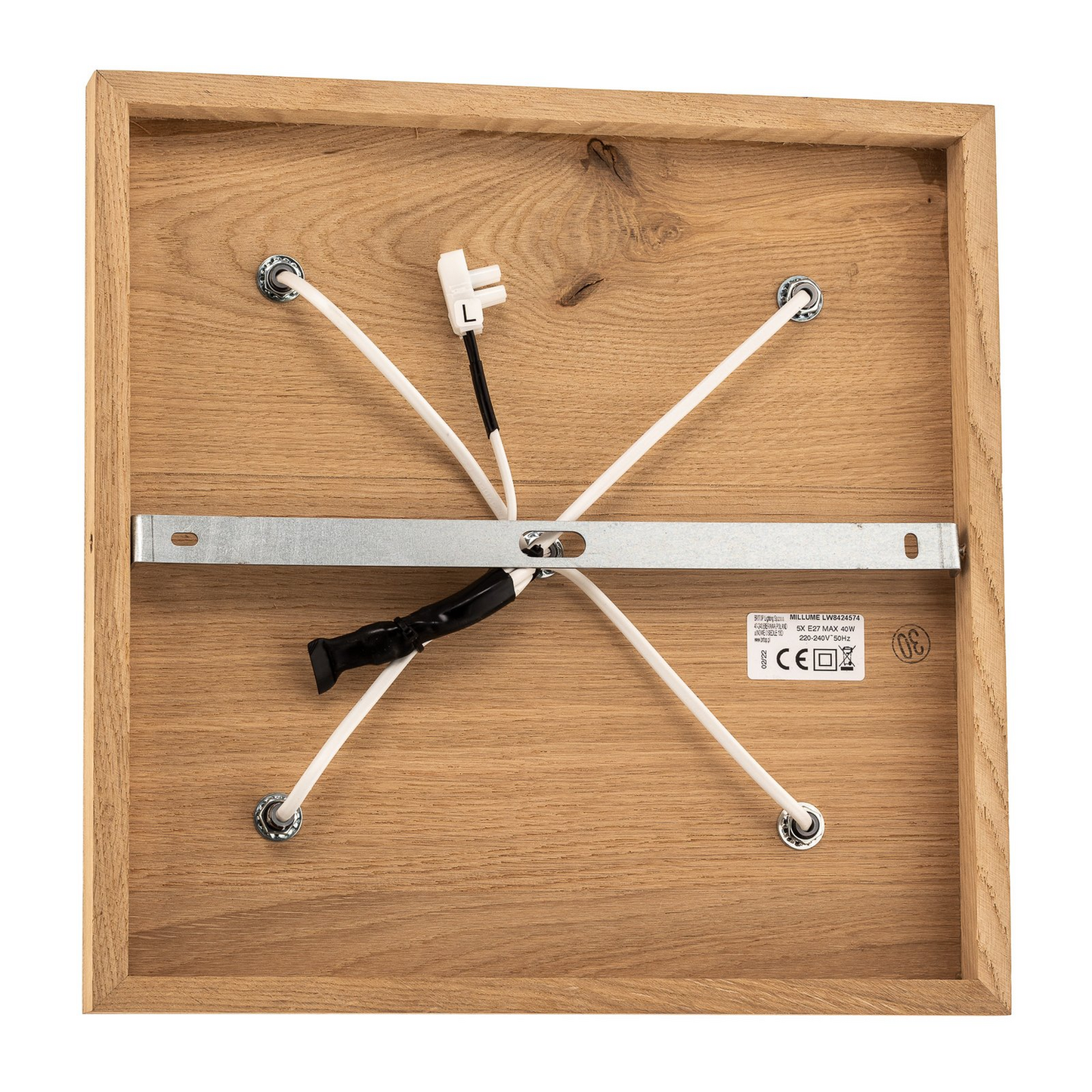 B-flokks Euluna loftlampi Millume eikarviður ferkantaður 5 ljósa skrautlegur loftlampi E27 