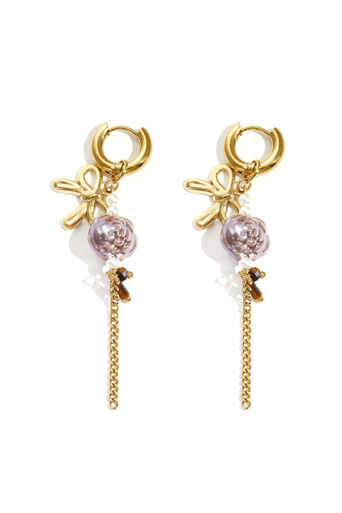 Edelstahl Tropfen Ohrringe Blume Casual Täglich Einfache Serie frauen schmuck