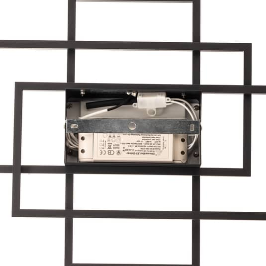 B-grade Lindby Ismera LED ceiling lamp, ceiling light, lamp, light fixture, three frames, anthracite