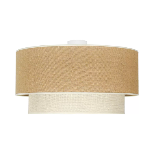 B-flokks Euluna loftljós Boho júta náttúrulegt brúnt hvítt ø 60 cm loftlampi ljós