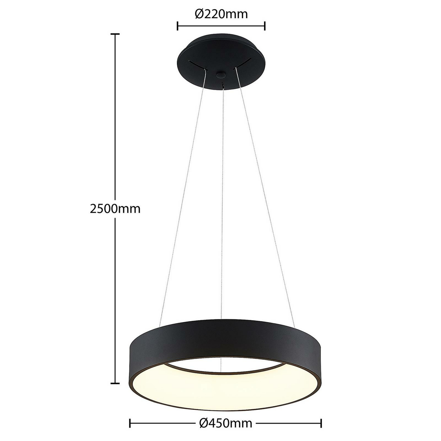 B-flokks Arcchio Aleksi LED hengiljós, loftlampi, ø45 cm kringlótt 