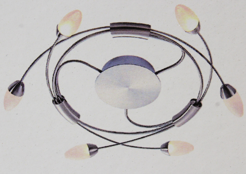 B-flokks LED loftljós Deyan loftljós, dimmanlegt, 6 ljós, kringlótt, 230 V 50 Hz