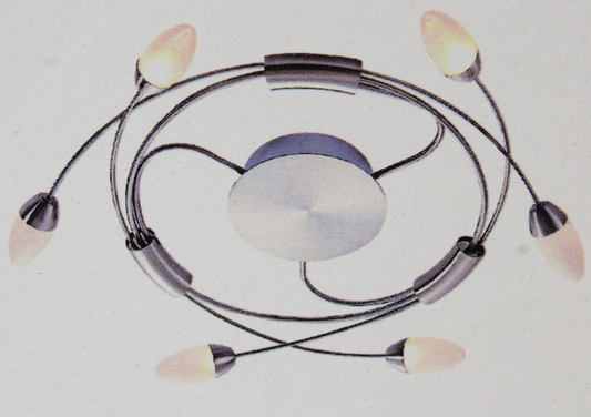 B-flokks LED loftljós Deyan loftljós, dimmanlegt, 6 ljós, kringlótt, 230 V 50 Hz