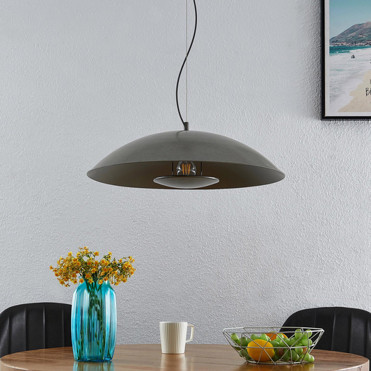B-grade Lindby Emilienne pendant light, ceiling lamp, hanging lamp, E27, steel, dark grey, 100 