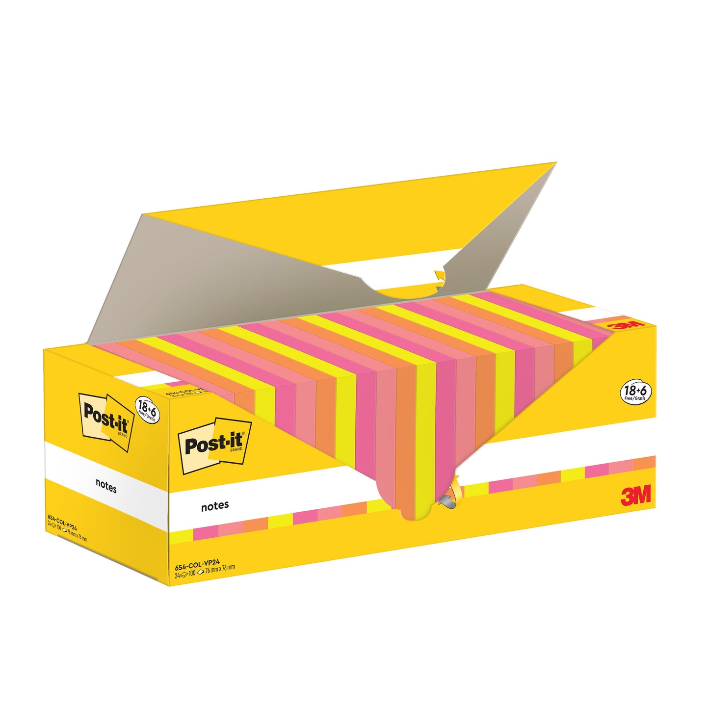 Post-it® Notes, 76 mm x 76 mm, 100 Blatt/Block, 100% PEFC
