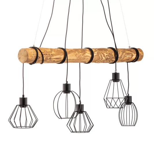 B-lager Envostar Ýmsar hengiljósar, 5 perur, náttúruleg fura