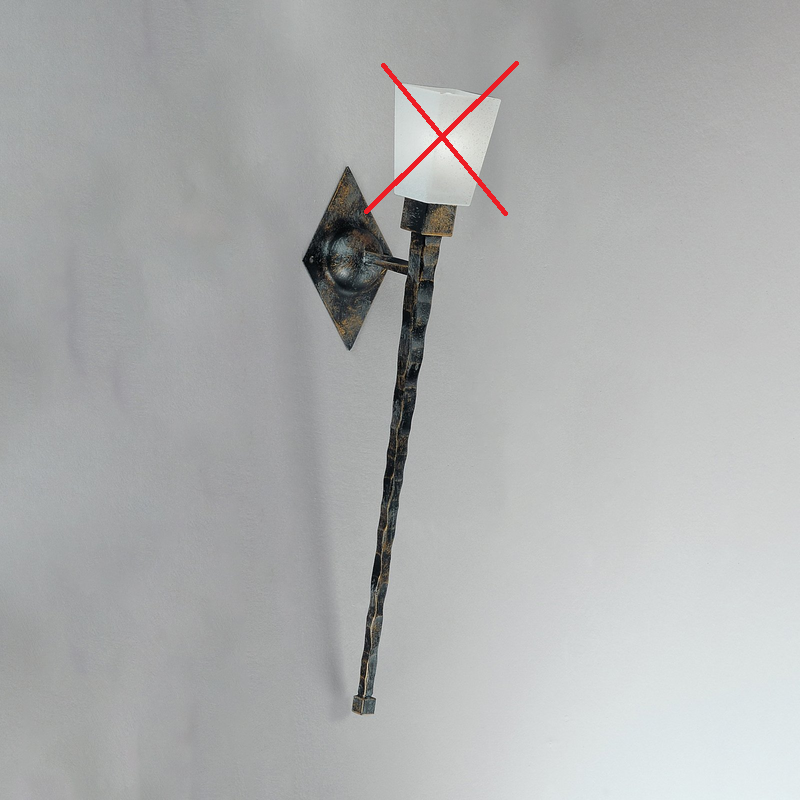 Veggljós frá Kögl í B-flokki, ryðgylltur Scavoglas vegglampi í laginu eins og bikar. Sjá texta/mynd.