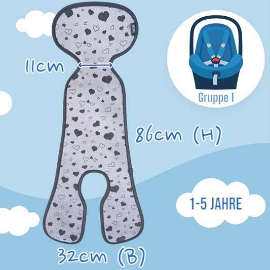 Trageschale Sitzauflage Gruppe 1 Herzen