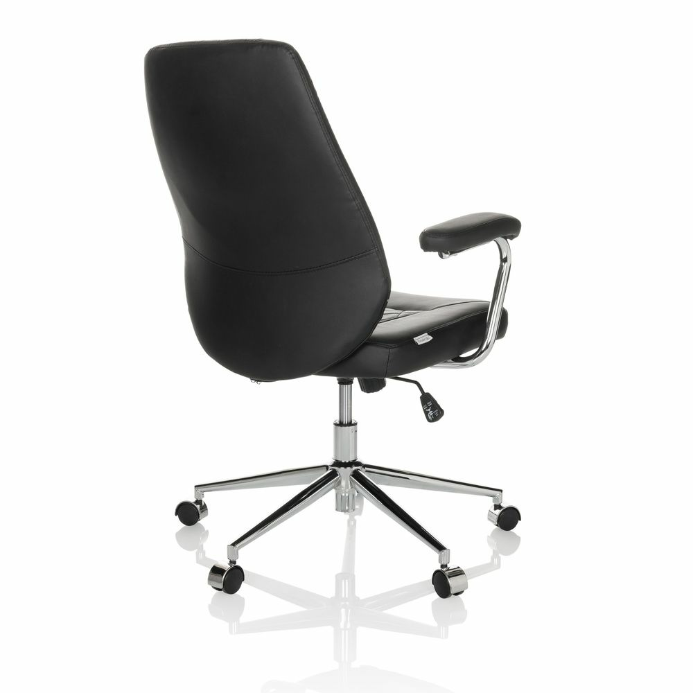 Snúningsstóll frá Hjh, úr gervileðri, svartur, stjórnunarstóll, á lager.