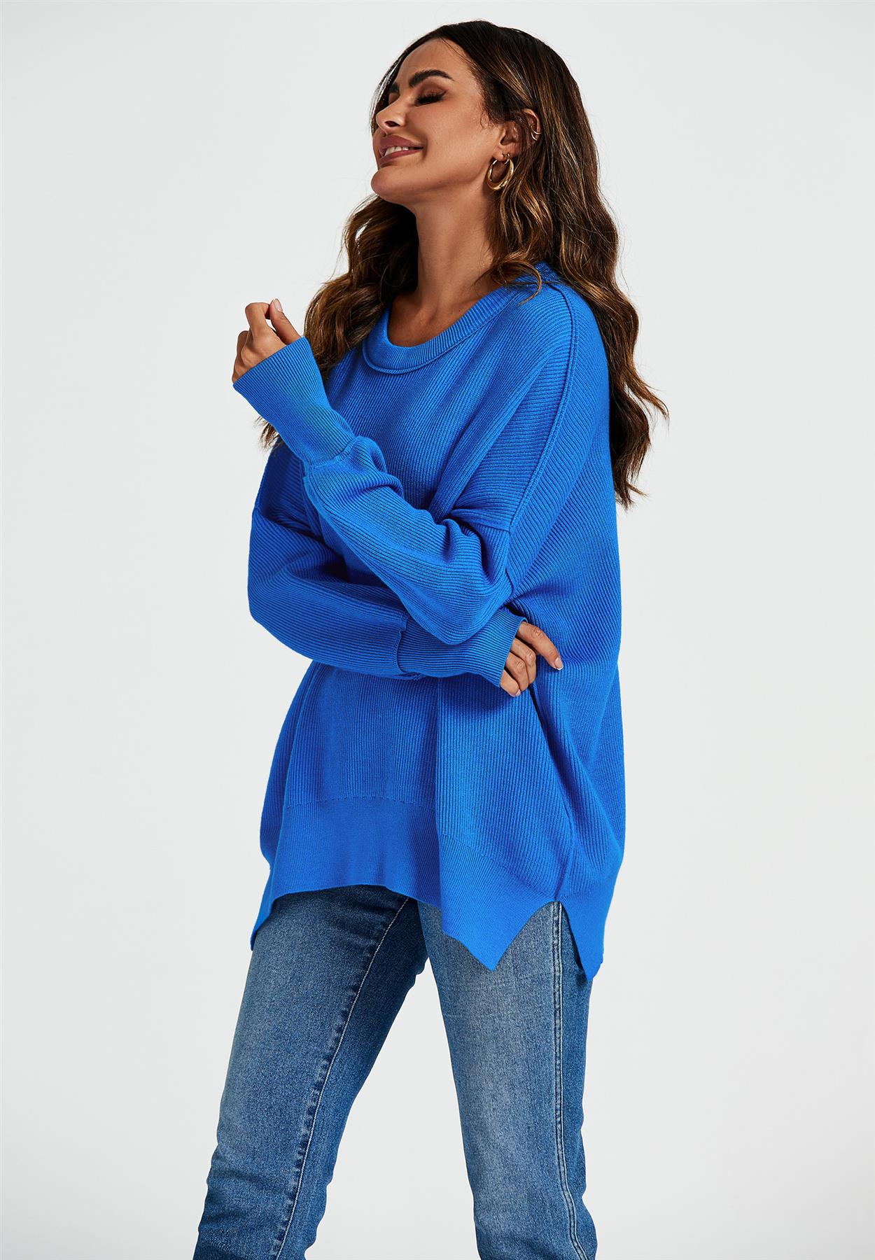 Oversized Jumper Top In Blue