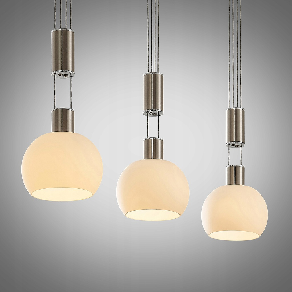 B-Ware Lindby Aurell Led Pendellampe Lampe Pendelleuchte Leuchte Glas 3 Flammig Nickel
