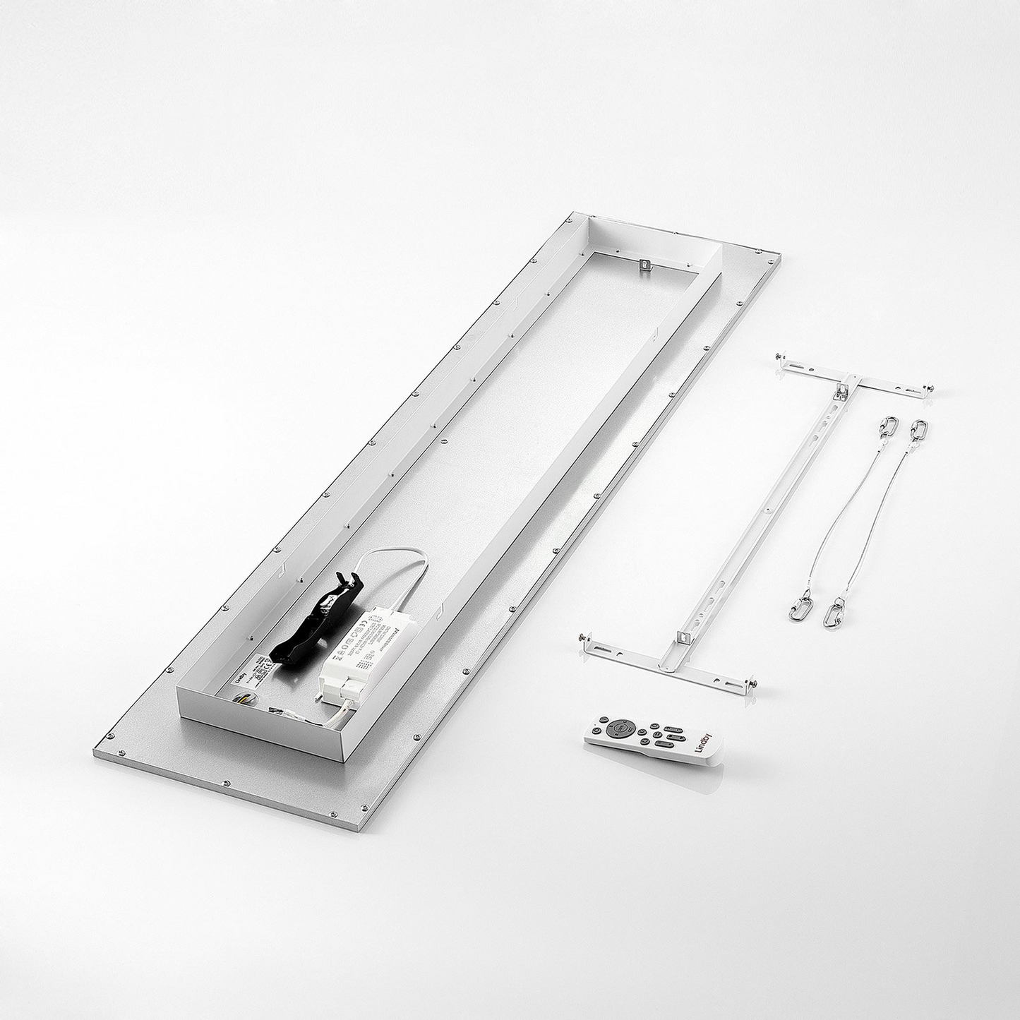 B-grade Lindby Kjetil LED ceiling panel, ceiling light, ceiling lamp, lamp app RGB 120x30cm 