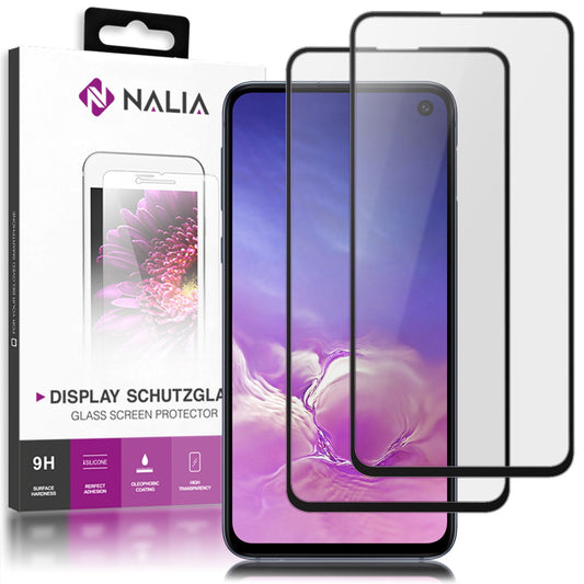 NALIA 2x Protective Glass for Samsung Galaxy S10e, 9H Full Cover Display Tempered Film