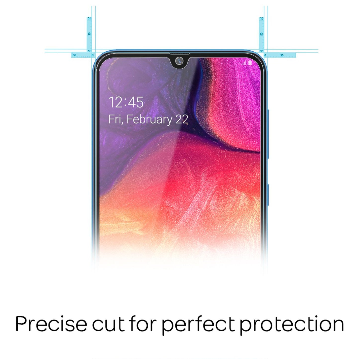 NALIA 2x Protective Glass for Samsung Galaxy A50, 9H Full Cover Display Tempered Film