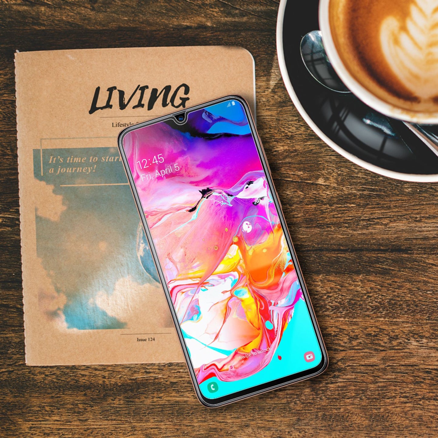 NALIA 2x Schutz Glas für Samsung Galaxy A70, 9H Full Cover Display Panzer Folie