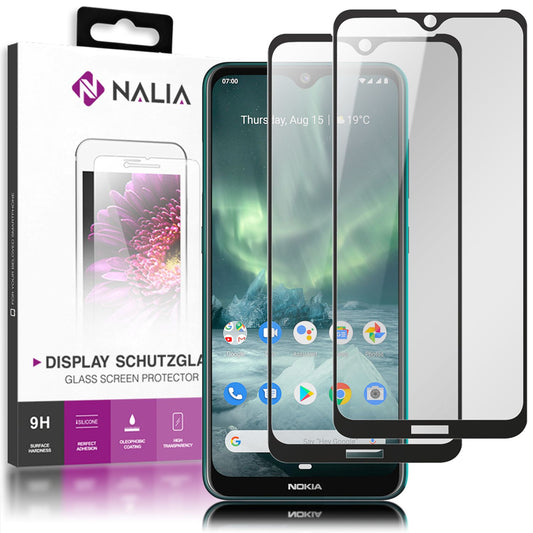 NALIA (2-Pack) Tempered Glass Screen Protector for Nokia 7.2, 9H Hardness Cover Screen Display Protection