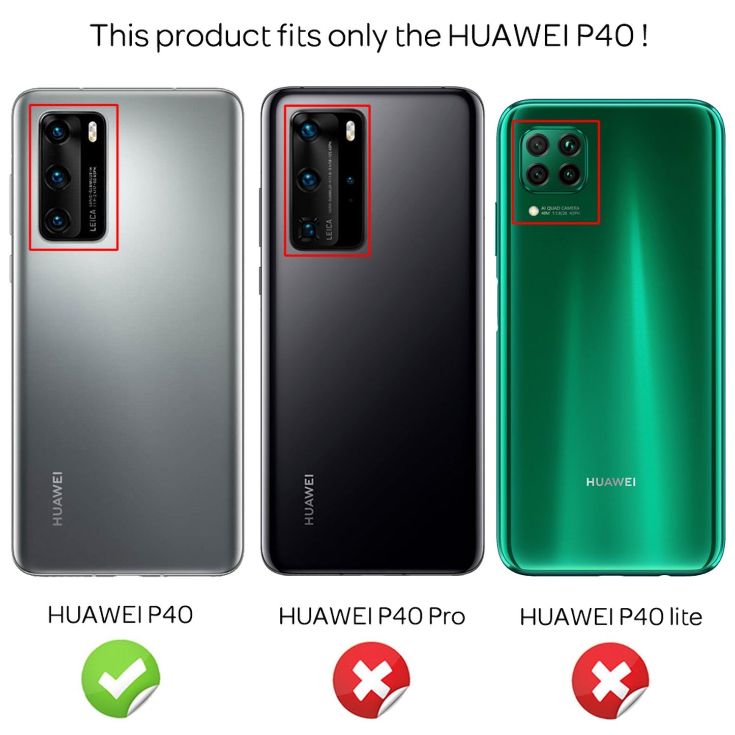 NALIA 2x hlífðargler fyrir Huawei P40, 9H fullþekjandi skjáfilma fyrir farsíma, LCD filma