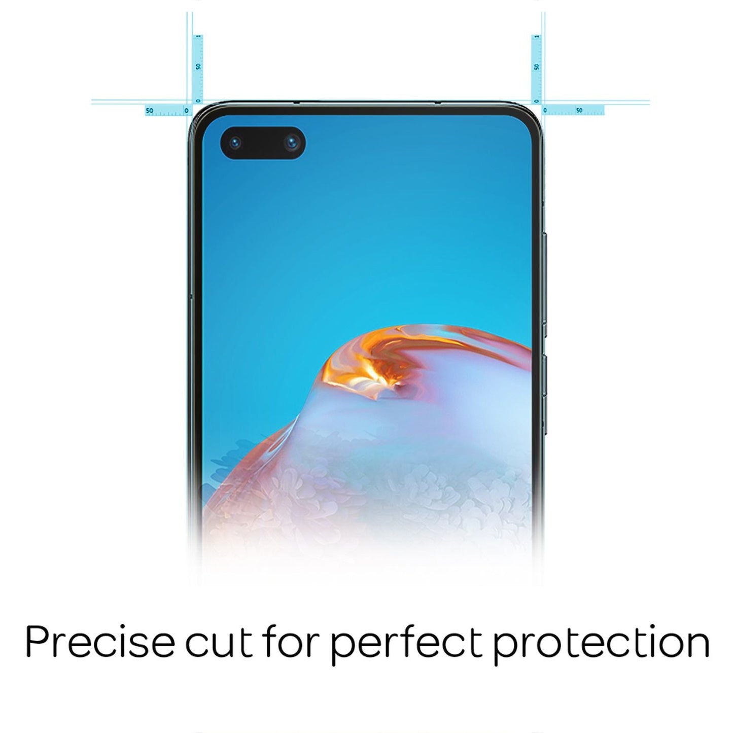 NALIA 2x hlífðargler fyrir Huawei P40, 9H fullþekjandi skjáfilma fyrir farsíma, LCD filma