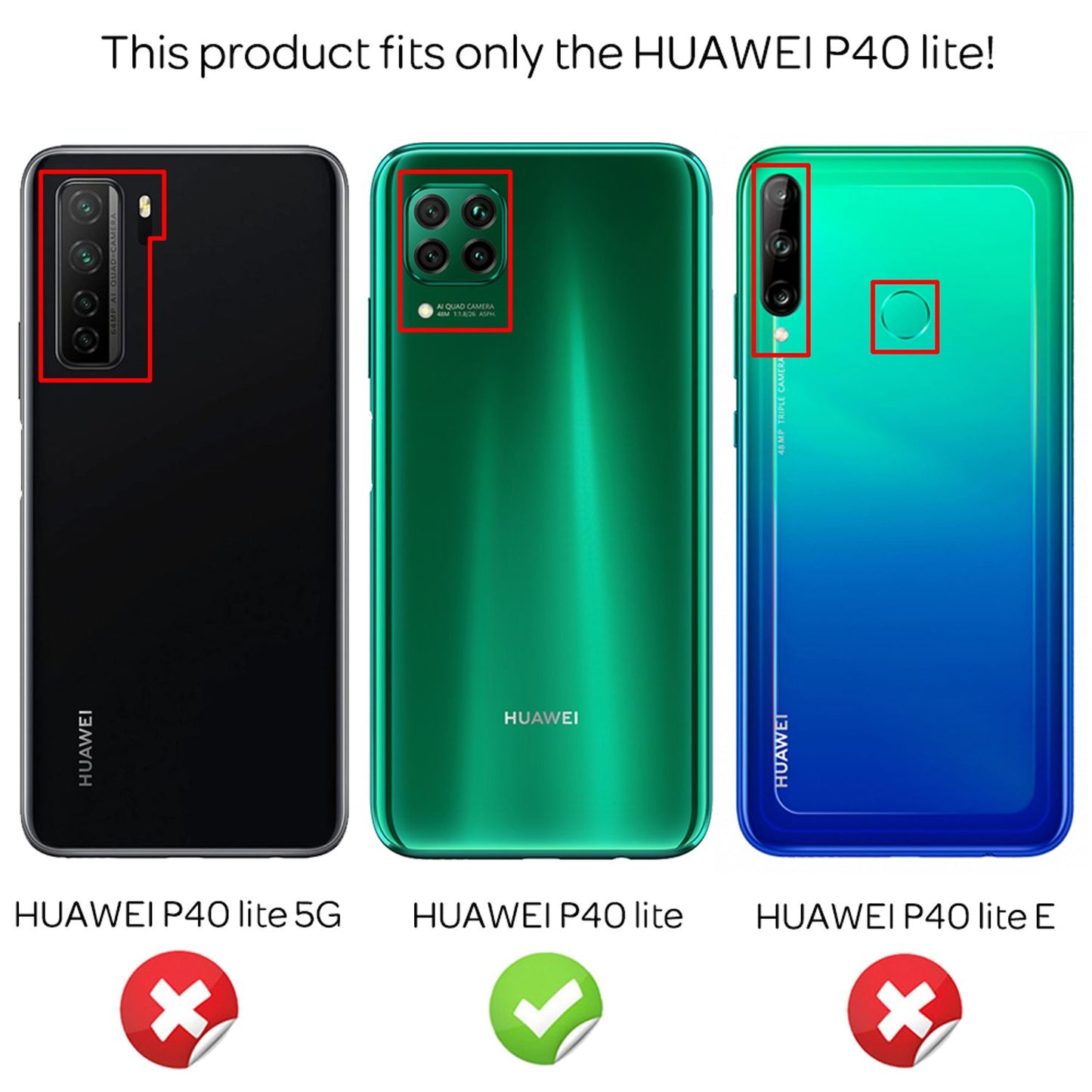 NALIA 2x hlífðargler fyrir Huawei P40 Lite, 9H fullþekjandi filma fyrir skjá farsíma