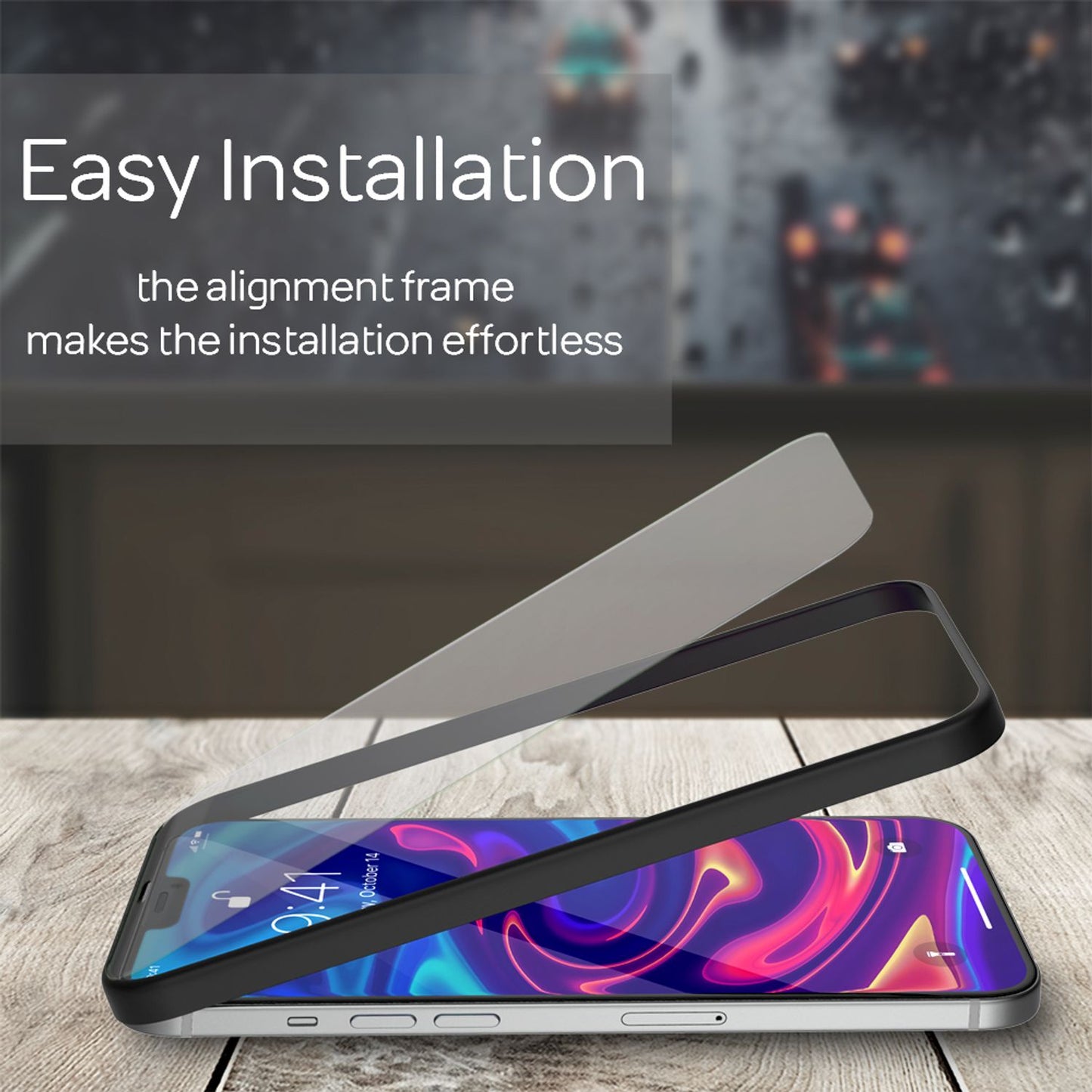 NALIA 4x Protective Glass &amp; Alignment Frame - Set for iPhone 12 Pro Max, Screen Protector Glass