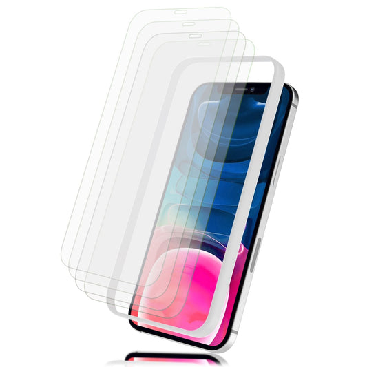 NALIA 4x Schutzglas & Schablone - Set für iPhone 13 Mini, Displayschutz Glas