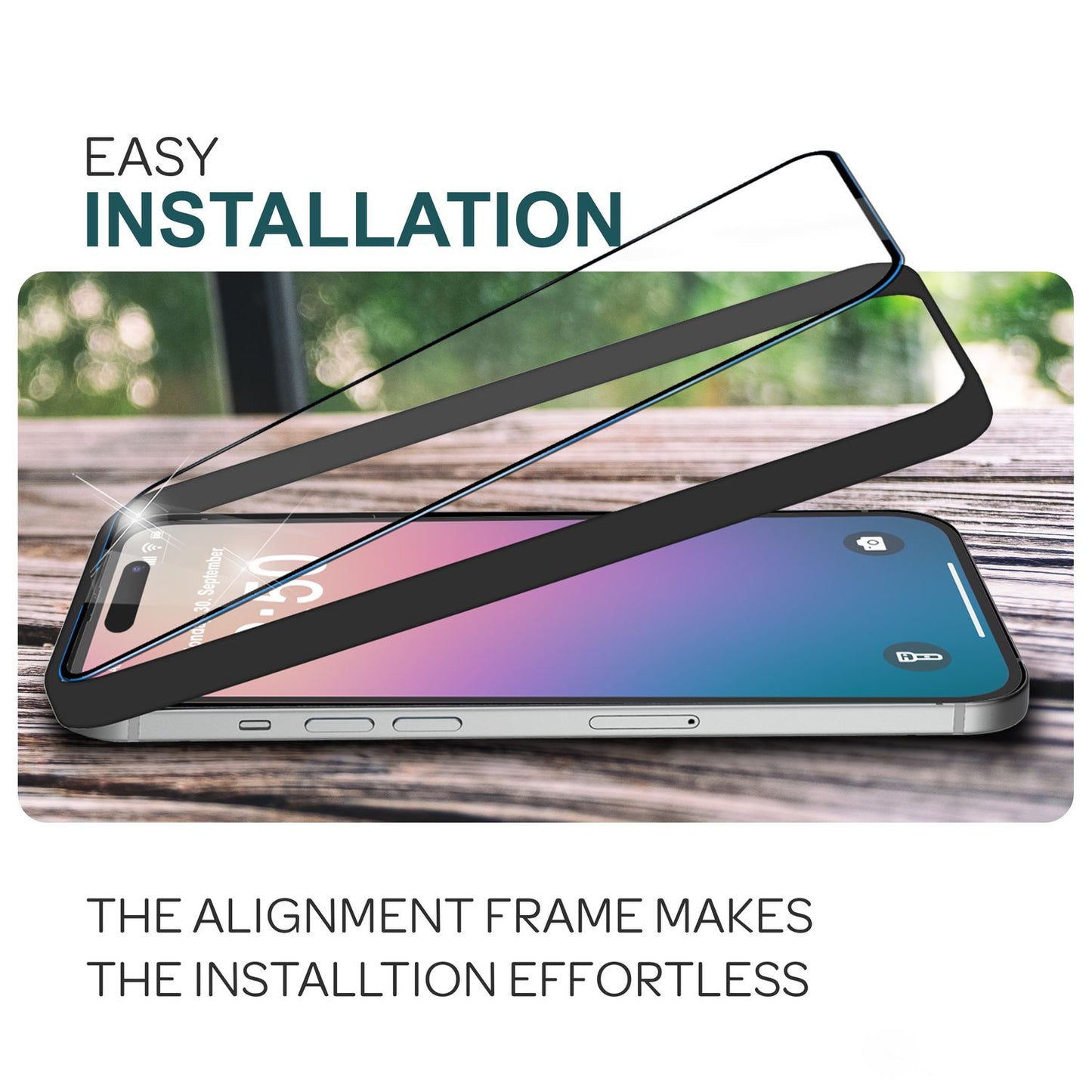 2x Tempered Glass Screen Protectors with Applicator for iPhone 15 Pro 9H Full Display Protective Glass Film